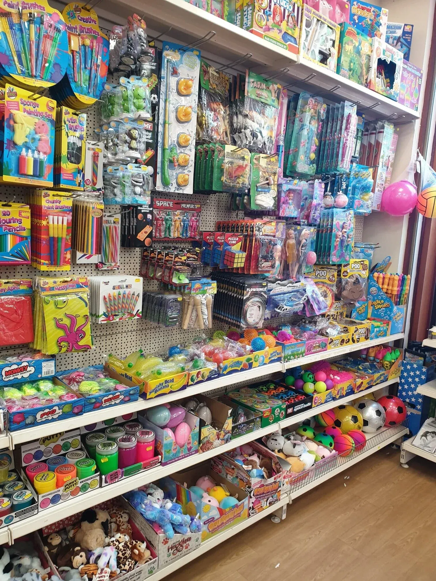 Shelves of gift bags, wrap and party goods